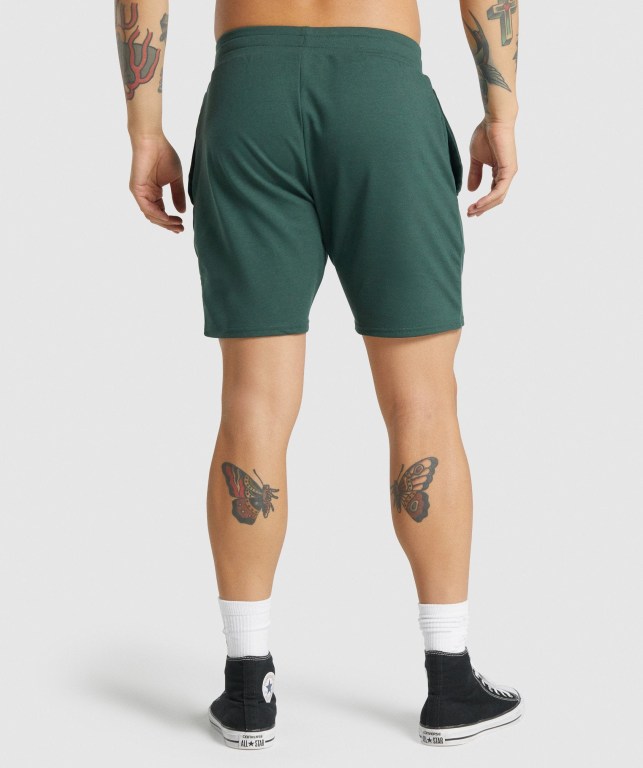 Dark Green Gymshark Essential 7” Men's Shorts | US-90PAJCF