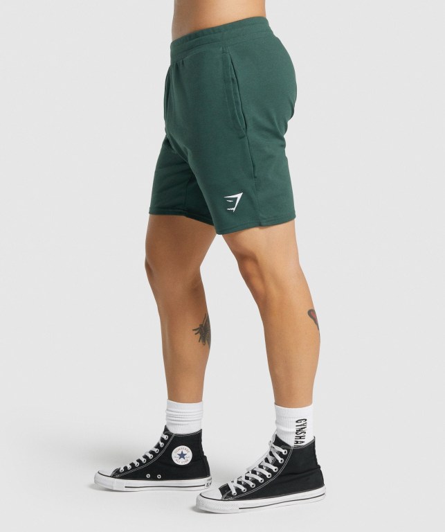 Dark Green Gymshark Essential 7” Men's Shorts | US-90PAJCF