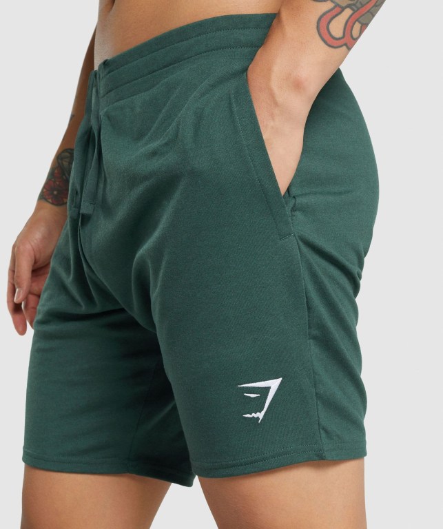 Dark Green Gymshark Essential 7” Men's Shorts | US-90PAJCF