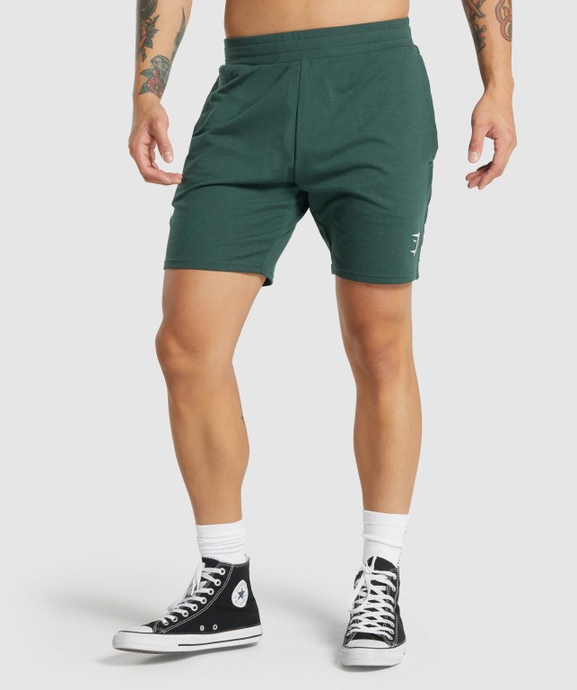 Dark Green Gymshark Essential 7” Men\'s Shorts | US-90PAJCF