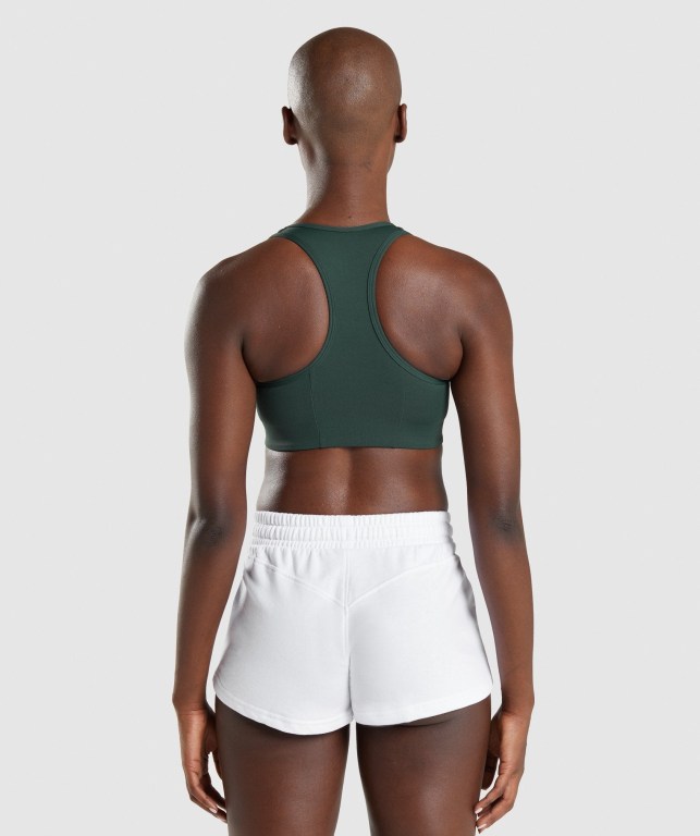 Dark Green Gymshark Legacy Graphic Women's Sports Bra | US-13IPZOG