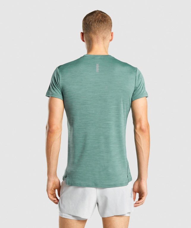 Dark Green Gymshark Speed Men's T Shirts | US-30XKVUE