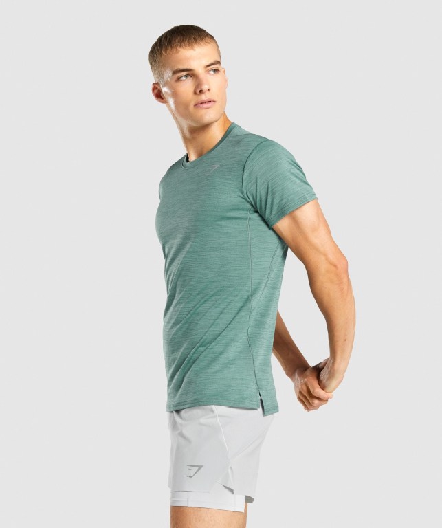 Dark Green Gymshark Speed Men's T Shirts | US-30XKVUE