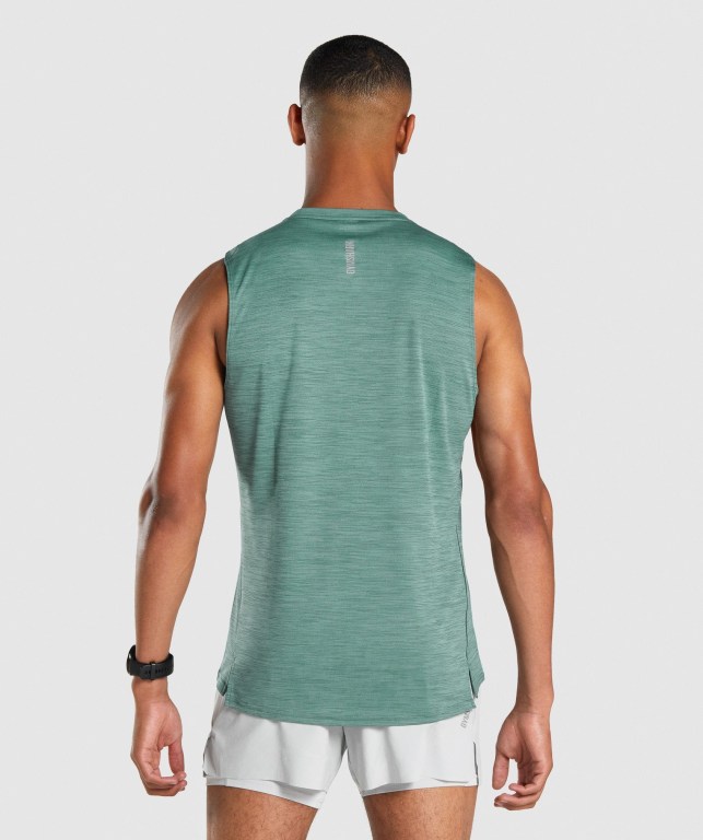 Dark Green Gymshark Speed Men's Tank Tops | US-47TVHWA