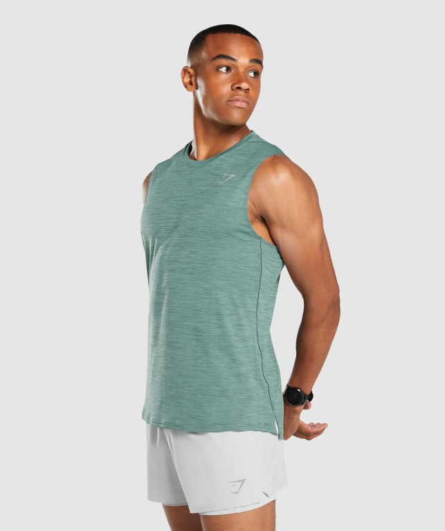 Dark Green Gymshark Speed Men's Tank Tops | US-47TVHWA