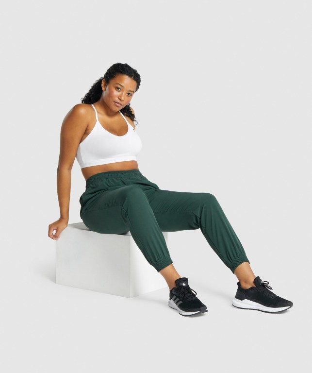 Dark Green Gymshark Training Woven Women's Joggers | US-18UQBPF