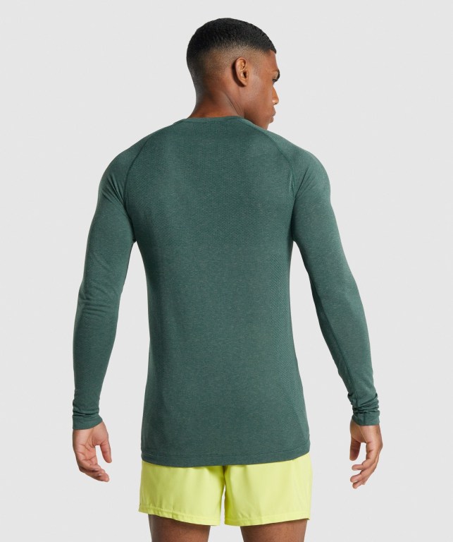 Dark Green Gymshark Vital Light Seamless Men's T Shirts | US-71ENMVC