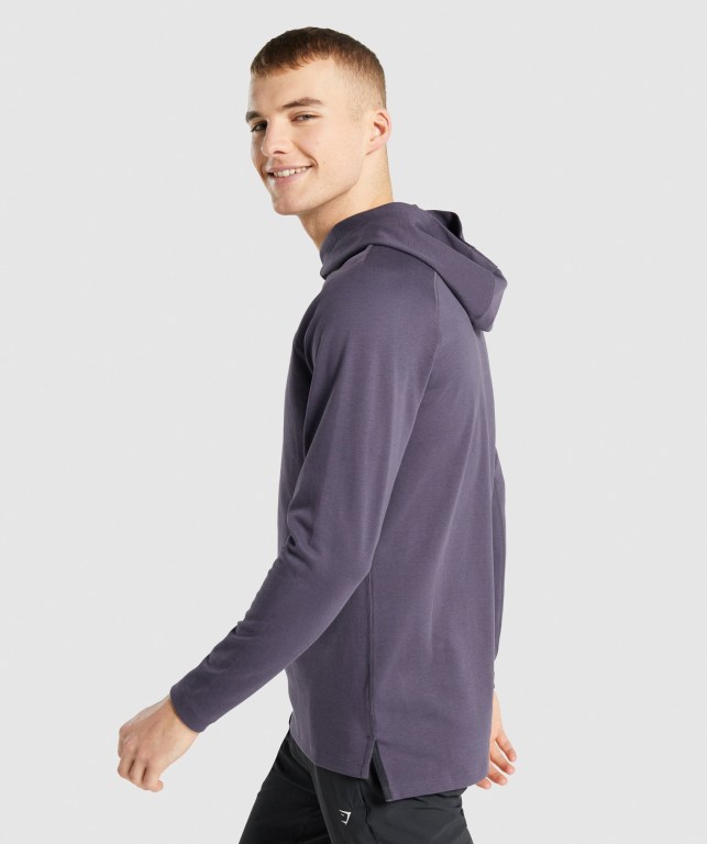 Dark Purple Gymshark Studio Men's Hoodies | US-93YDEVL