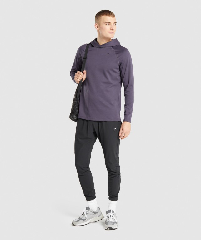 Dark Purple Gymshark Studio Men's Hoodies | US-93YDEVL