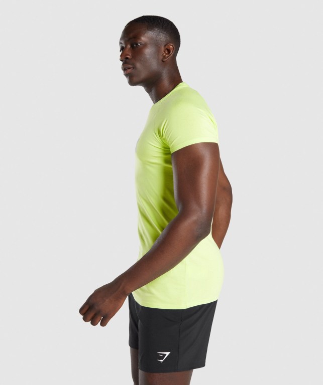 Green Gymshark Apollo Men's T Shirts | US-48EFYNQ