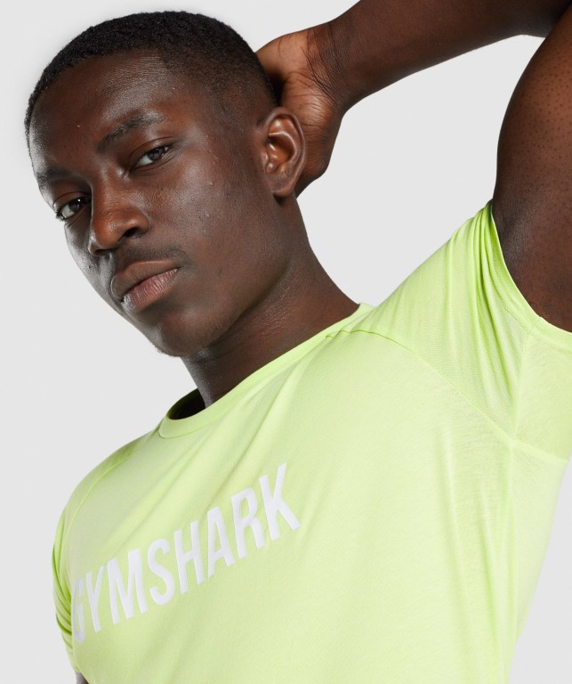 Green Gymshark Apollo Men's T Shirts | US-48EFYNQ