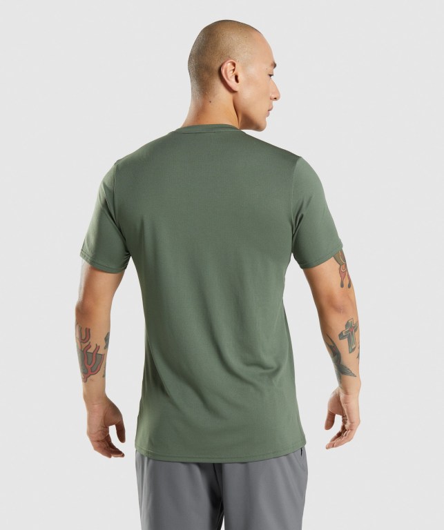 Green Gymshark Arrival Men's T Shirts | US-14VNADT