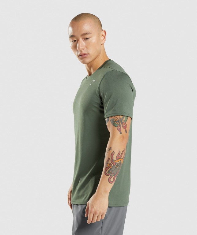 Green Gymshark Arrival Men's T Shirts | US-14VNADT