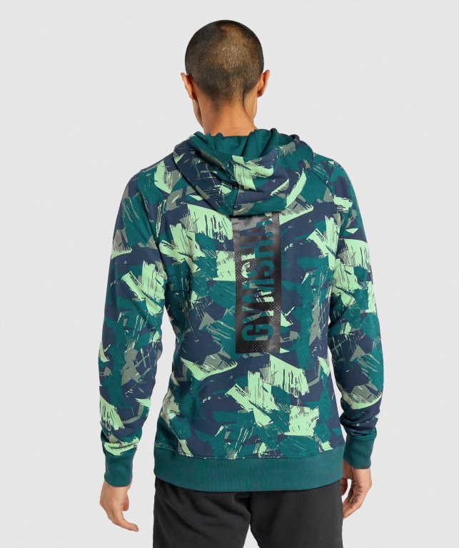 Green Gymshark Bold Men's Hoodies | US-71ZWLEG