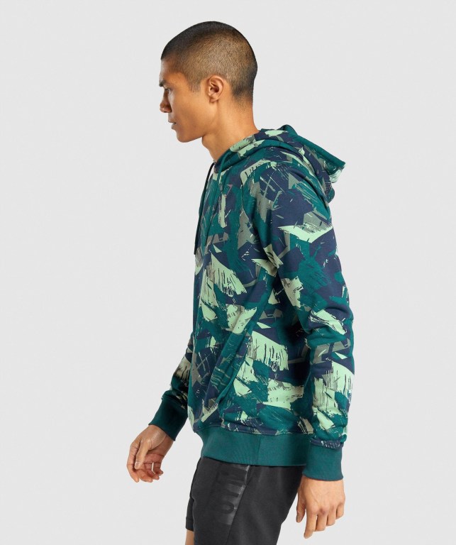 Green Gymshark Bold Men's Hoodies | US-71ZWLEG