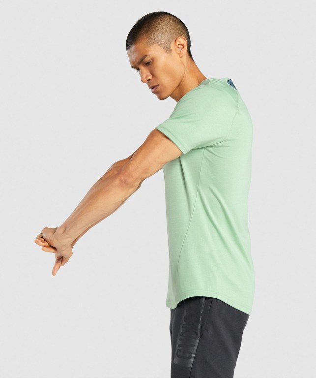 Green Gymshark Bold Men's T Shirts | US-41HGKZT