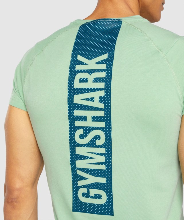 Green Gymshark Bold Men's T Shirts | US-98ETIUH