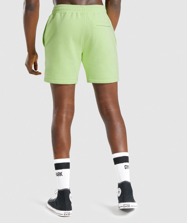 Green Gymshark Crest Men's Shorts | US-63PKZBG