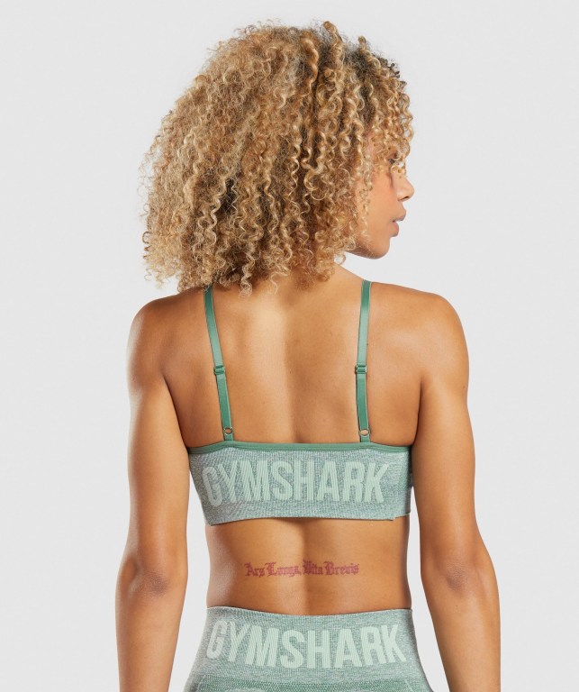 Green Gymshark Flex Strappy Women's Sports Bra | US-09UBEMP