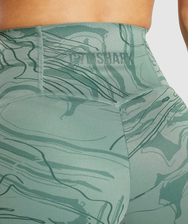 Green Gymshark GS Power Support Women's Shorts | US-75LPQDT