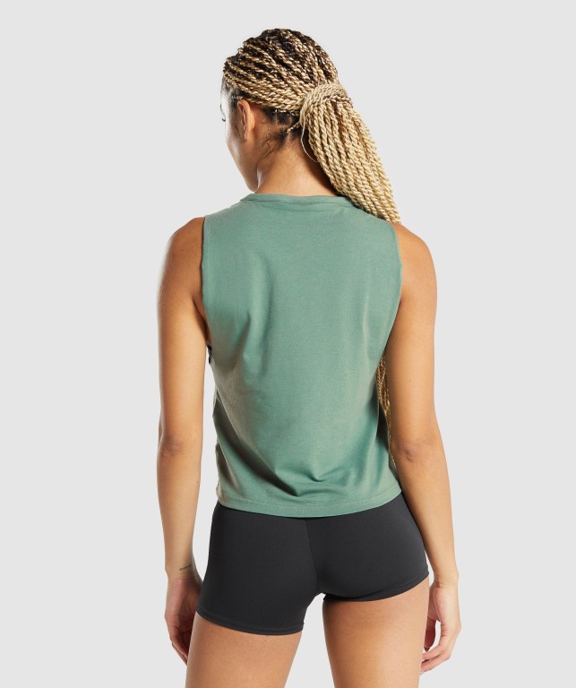 Green Gymshark GS Power Women's Tank Tops | US-71ZTUJG