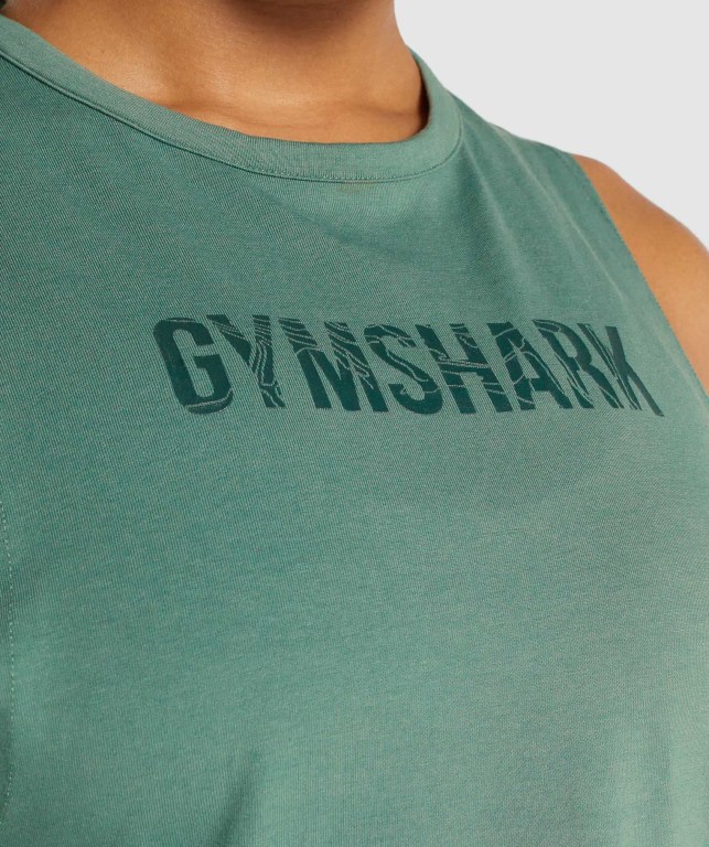 Green Gymshark GS Power Women's Tank Tops | US-71ZTUJG