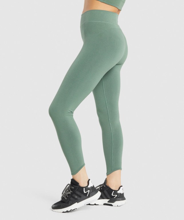 Green Gymshark Pause Seamless High Waisted Women's Leggings | US-24KVEPL