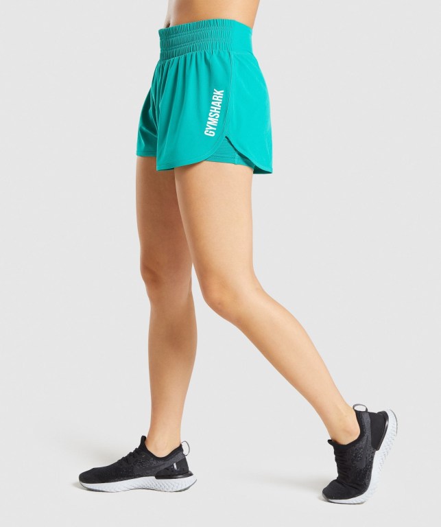 Green Gymshark Pulse Mid Rise Women's Shorts | US-35BCGOY