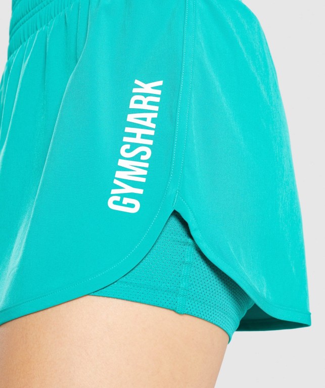 Green Gymshark Pulse Mid Rise Women's Shorts | US-35BCGOY