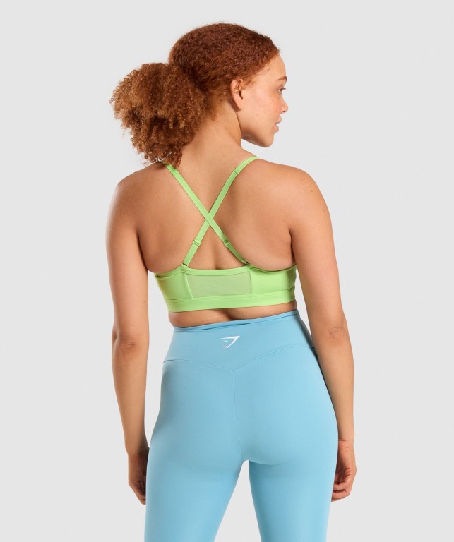 Green Gymshark Ruched Training Women's Sports Bra | US-16OATKJ