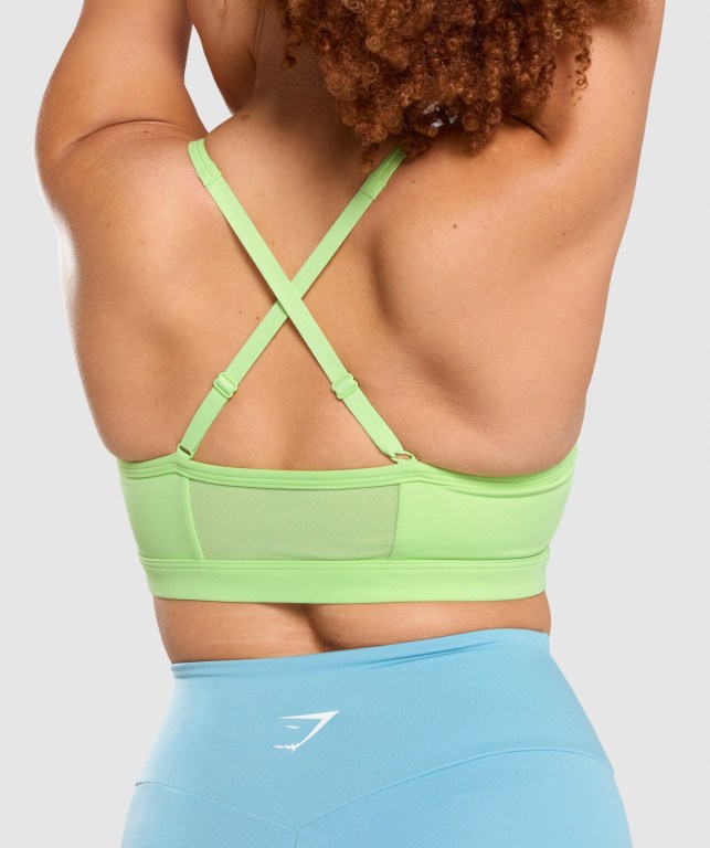 Green Gymshark Ruched Training Women's Sports Bra | US-16OATKJ