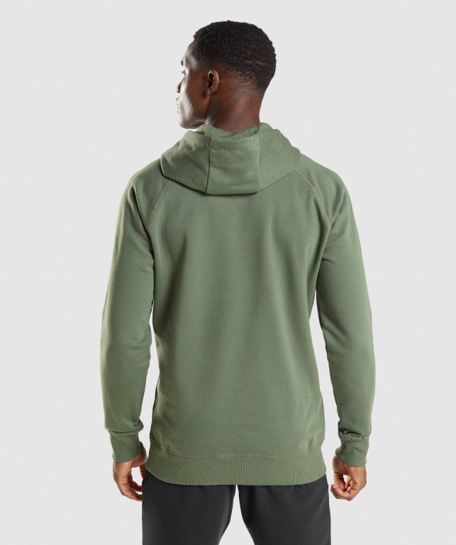 Green Gymshark Sharkhead Infill Men's Hoodies | US-43BJEVK