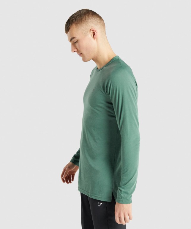 Green Gymshark Studio Men's T Shirts | US-41LZDTH