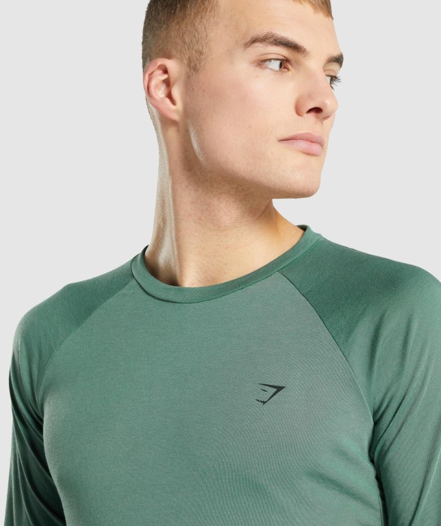 Green Gymshark Studio Men's T Shirts | US-41LZDTH