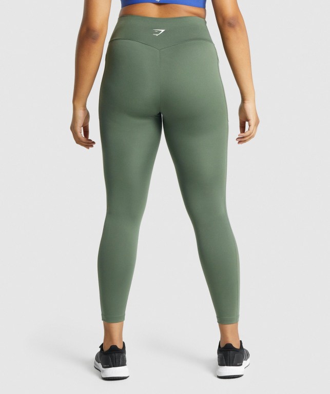 Green Gymshark Training Mesh Pocket High Waisted Women's Leggings | US-75SCLOQ