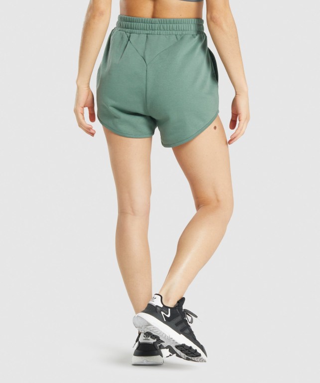 Green Gymshark Training Sweat Women's Shorts | US-46HDTNF