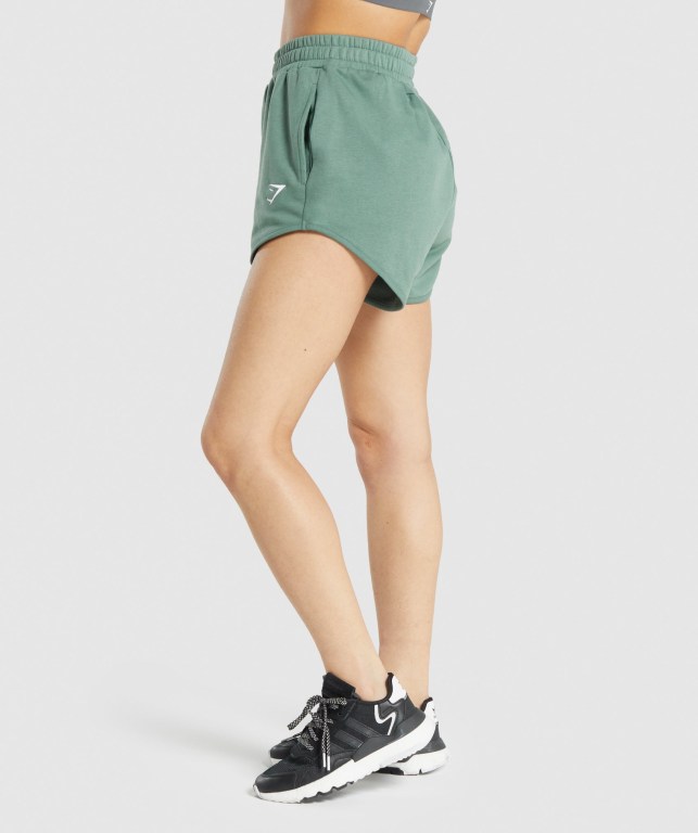 Green Gymshark Training Sweat Women's Shorts | US-46HDTNF