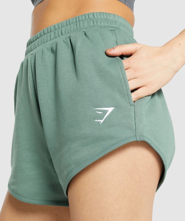 Green Gymshark Training Sweat Women's Shorts | US-46HDTNF