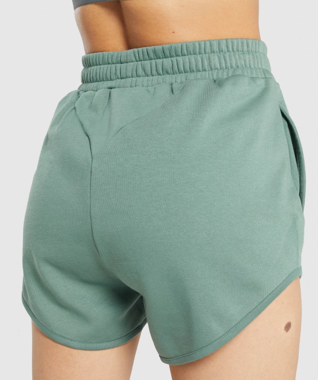 Green Gymshark Training Sweat Women's Shorts | US-46HDTNF