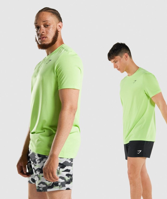 Green Gymshark Vital Men's T Shirts | US-94JVDAZ