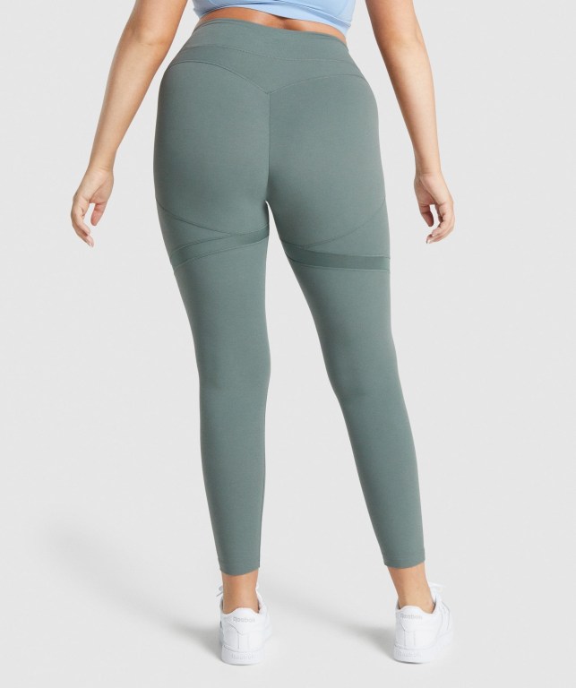 Green Gymshark Whitney Mesh High Waisted Women's Leggings | US-18QSWIV