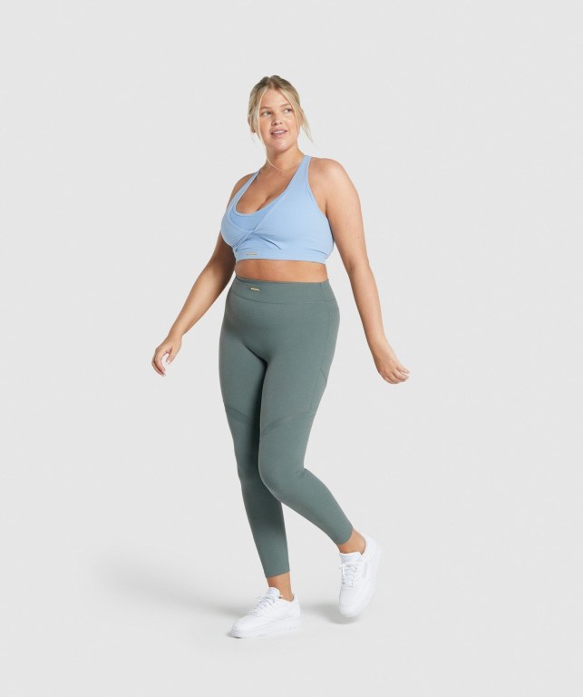 Green Gymshark Whitney Mesh High Waisted Women's Leggings | US-18QSWIV