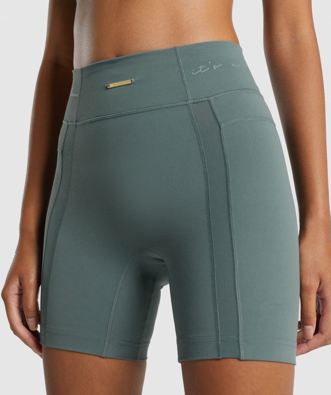 Green Gymshark Whitney Mesh Women's Shorts | US-47MKBDV