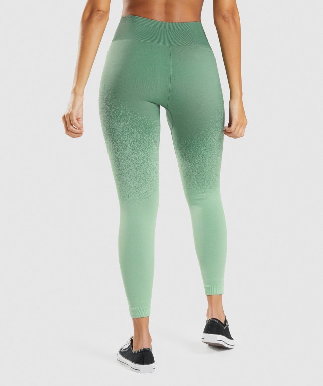 Green / Light Green Gymshark Adapt Ombre Seamless High Waisted Women's Leggings | US-08LWFKE