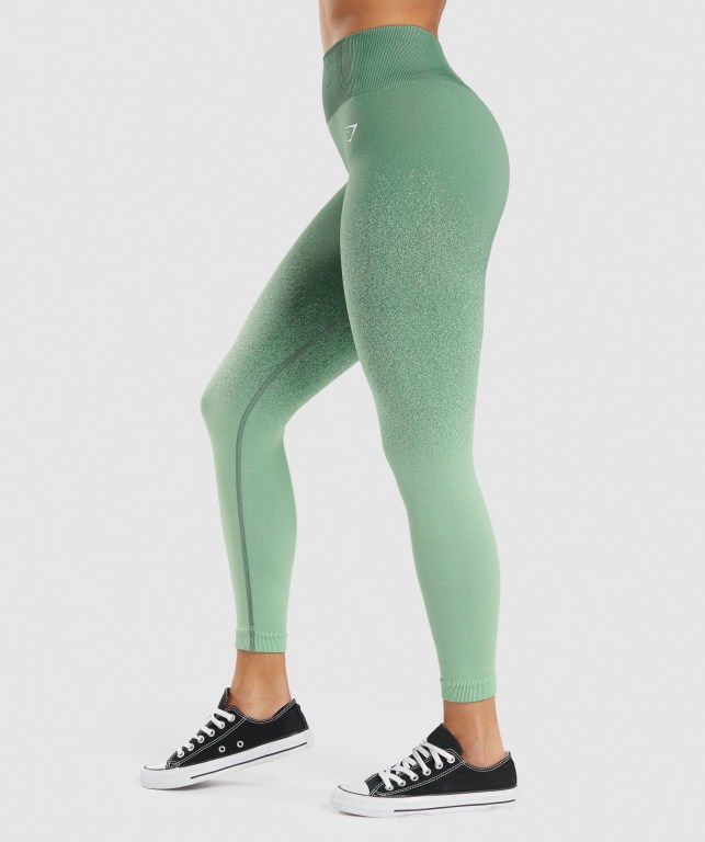 Green / Light Green Gymshark Adapt Ombre Seamless High Waisted Women's Leggings | US-08LWFKE