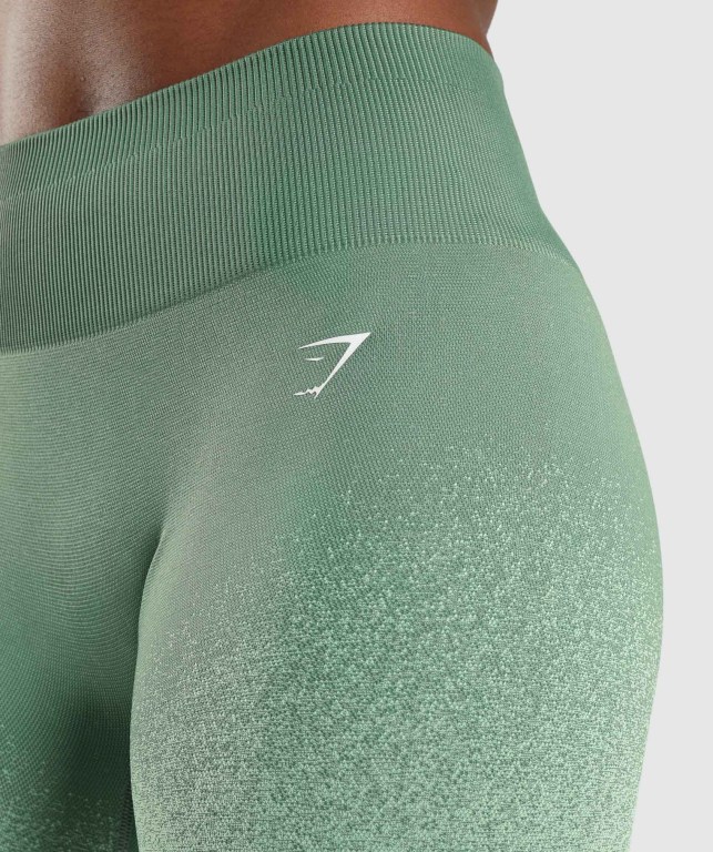 Green / Light Green Gymshark Adapt Ombre Seamless Cycling Women's Shorts | US-17NCIQO