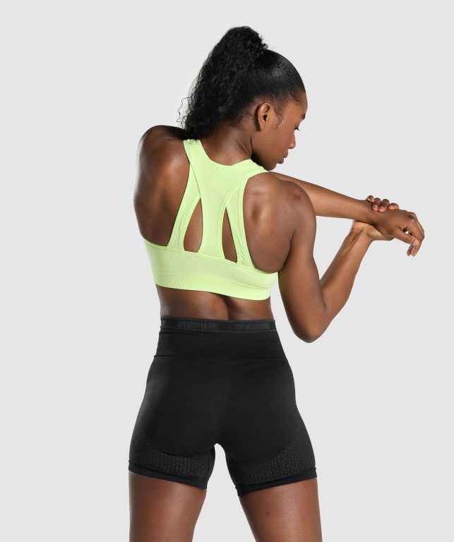 Green / Light Green Gymshark Apex Seamless Women's Sports Bra | US-31XIWUL