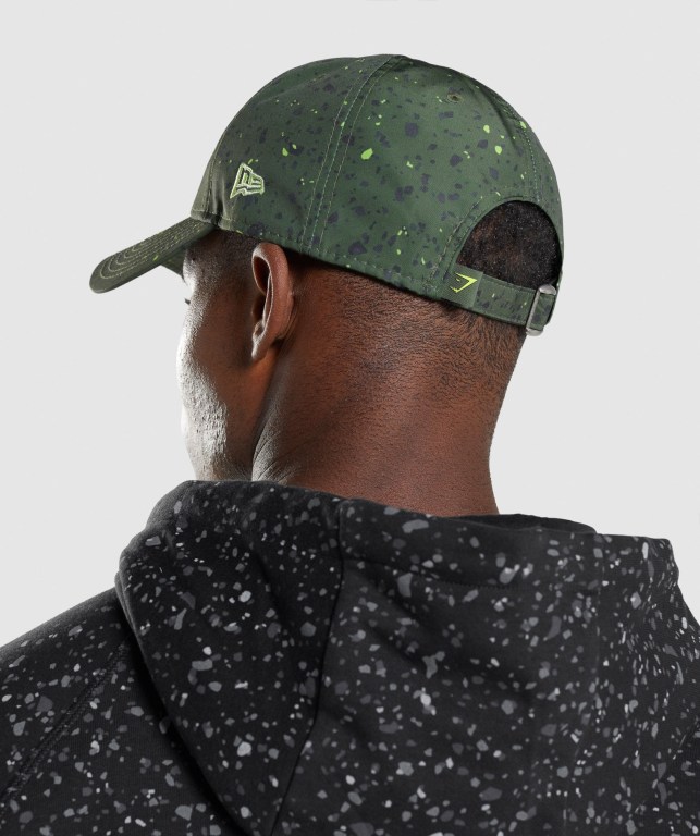 Green / White Gymshark New Era Universe Print Men's Headwear | US-27WYGVI