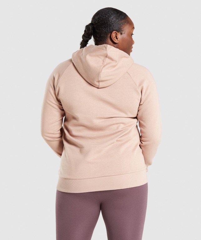 Grey Brown Gymshark Training Zip Up Women's Hoodies | US-05FYDTC