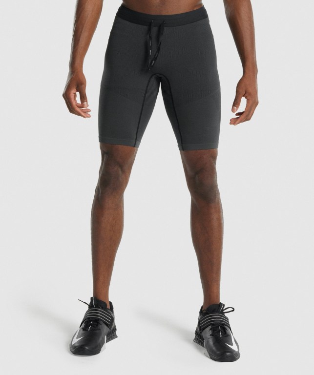 Grey Gymshark 315 1/2 Tight Men\'s Shorts | US-67FUOXL